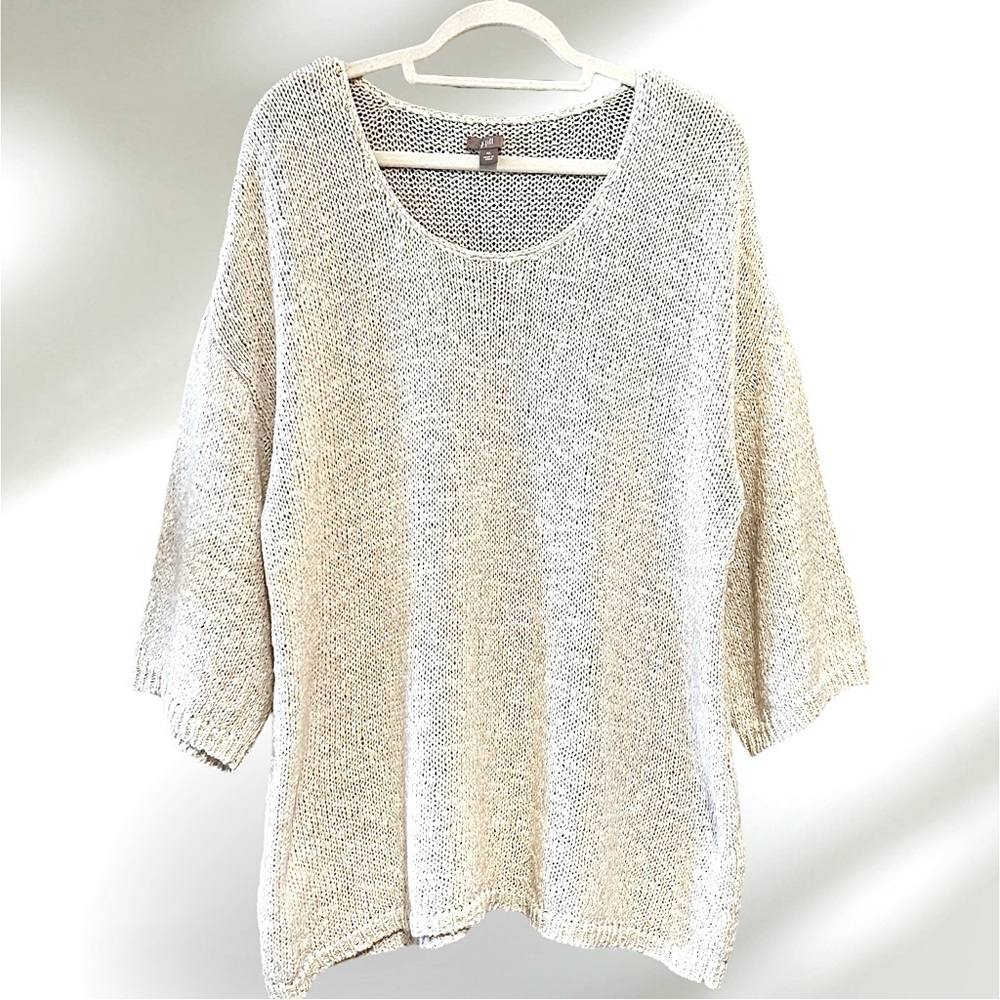 J Jill Linen blend white sweater